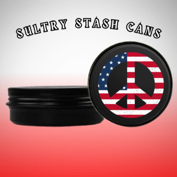 USA PEACE SIGN STASH JAR - Picture 1 of 5